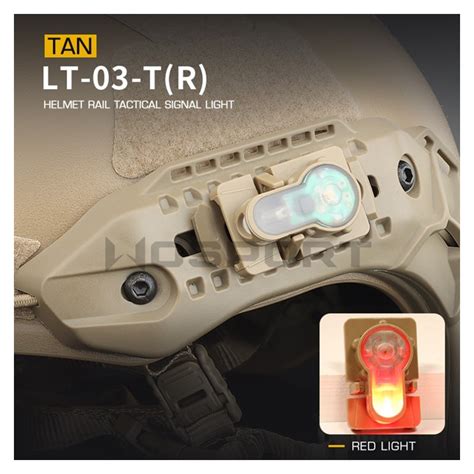 Helmet Rail Tactical Signal Light Tan Red Light
