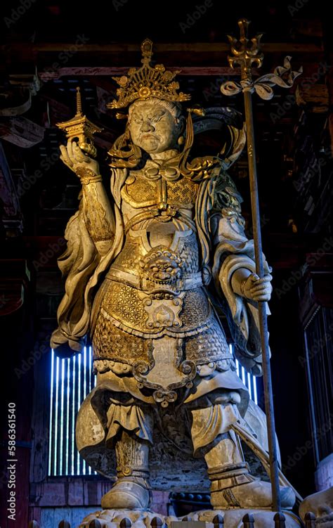 Nara Japan September 23 2017 Bishamonten Gardian Statue In Todai Ji