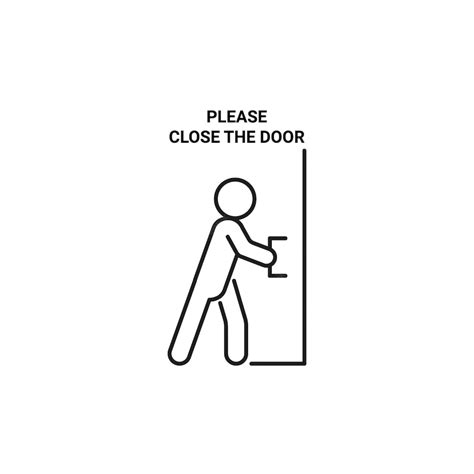 Premium Vector | Rule sign please close the door. request, warning ...