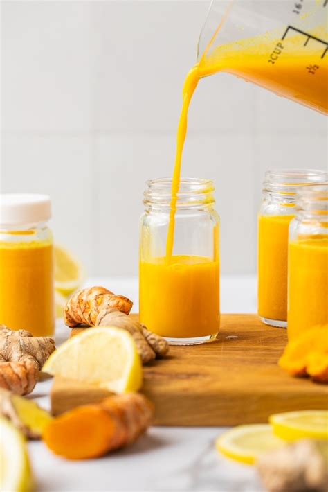 Wellness Shots With Lemon Ginger And Turmeric Easy