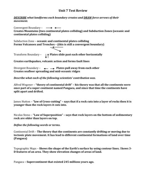 Unit 7 Test Review