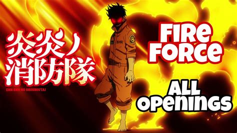 Fire Force All Openings HD 1 4 Creditless YouTube