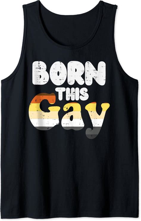 Mens Born This Gay Pun Funny LGBTQ Gay Bear Flag Gay Pride Men Tank Top Amazon Co Uk Fashion