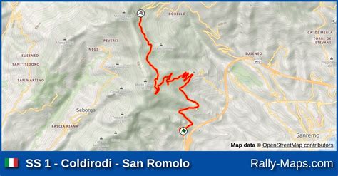 SS 1 Coldirodi San Romolo Stage Map Sanremo Sestriere Rally D