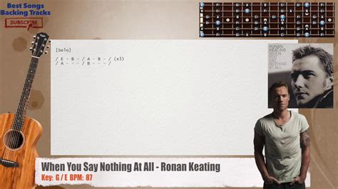 When You Say Nothing At All Ronan Keating Guitar Backing Track With