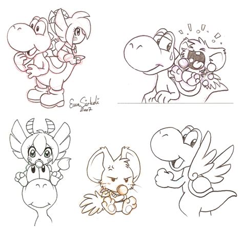 Yoshi sketches by ZombiDJ on DeviantArt