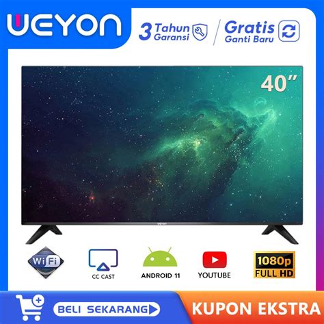 Jual Weyon Smart Tv Led Inch Digital Tv Fhd Televisi Dvb T Shopee