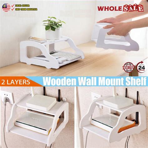 Floating Wall Mount Tv Box Router Rack Top Storage Wifi Modem Shelf Box