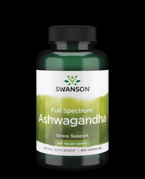 Swanson Full Spectrum Ashwagandha 450Mg 100 Capsules Stress Relief And