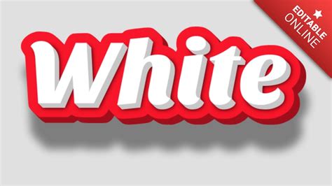 White | Red 3D | Text Effect Generator