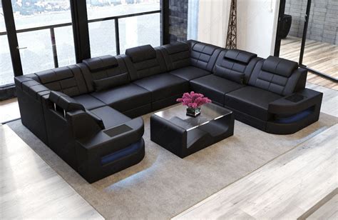 Leder Couch Como Mit Beleuchtung Sofa Dreams