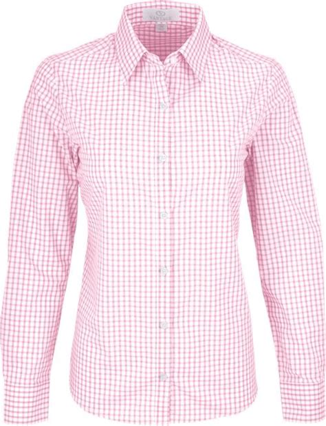 Vantage Ladies Easy Care Gingham Check Shirt With Logo Thread Logic