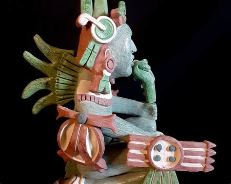 Huitzilopochtli Mexica Statue, Ceramic Handmade Artisan Original Aztec ...