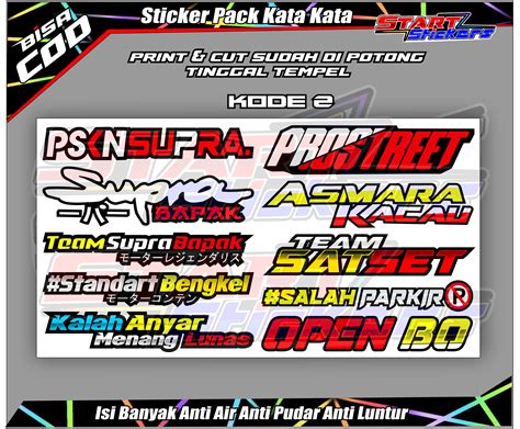 STIKER PACK KATA KATA RACING PRINT CUT STIKER MOTOR STIKER VIRAL