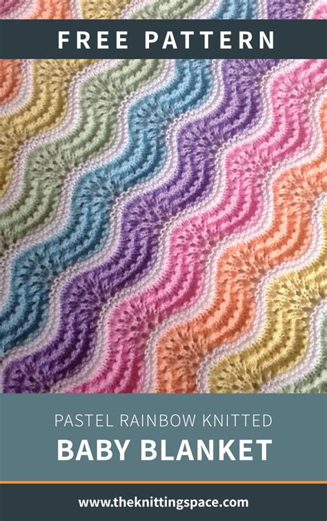 Pastel Rainbow Baby Blanket Free Knitting Pattern Knitting Pattern