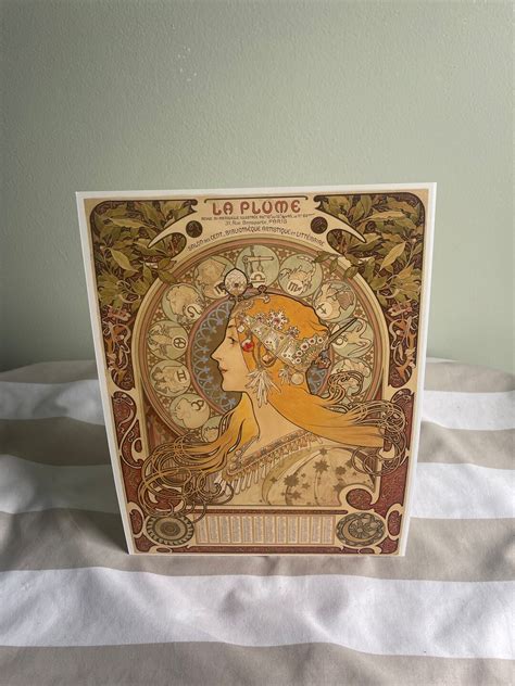 Alphonse Mucha 1896 Zodiac Art Print 85x11 La Plume Art Nouveau