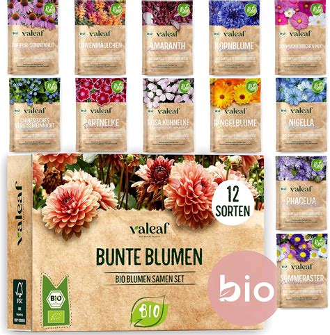 Valeaf Bio Blumen Samen Set I Sorten Blumensamen I Premium Samen