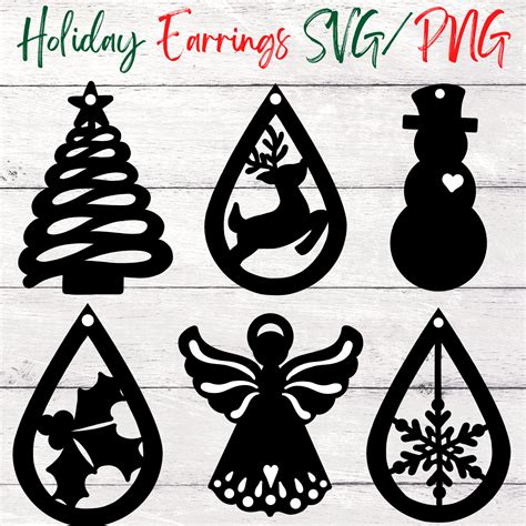 Holiday Earrings SVG Christmas Earring SVG Earring Template Etsy