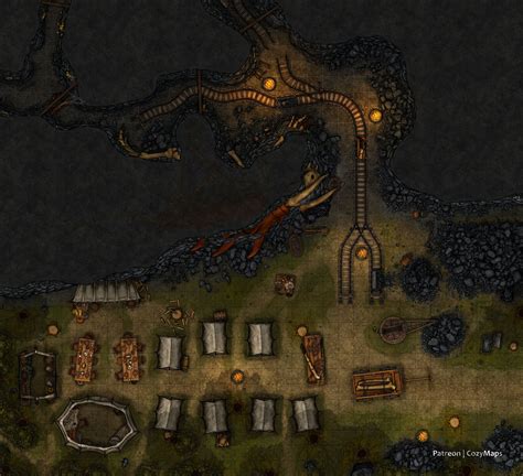 Tarrasque mine [34x31] – Free | CozyMaps | Dungeon maps, Shadow fall, Map pictures