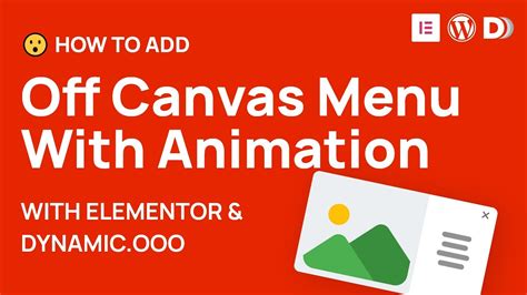 How To Add Off Canvas Menu In Wordpress With Elementor And Dynamic Ooo