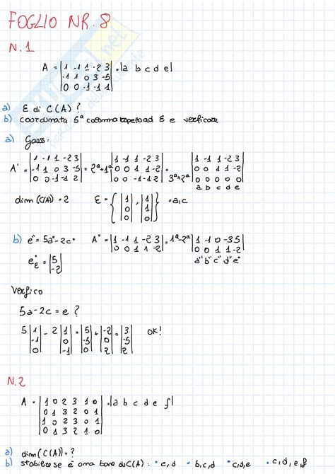 Algebra Lineare Mappe Ed Esercizi