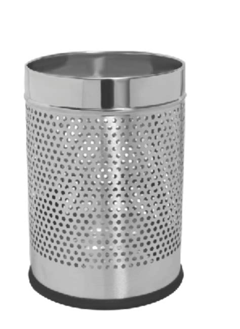 Open Top Stainless Steel Perforated Dustbins Material Grade Ss