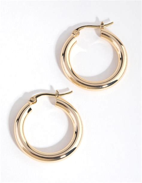 Gold Plated Medium Hoop Earrings Lovisa