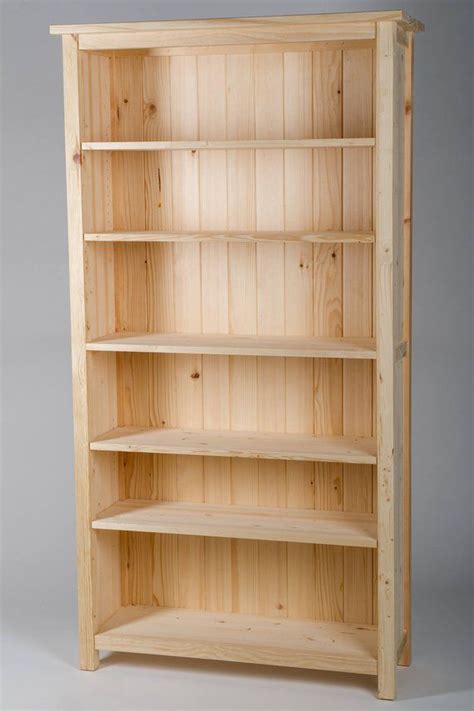 A Beautiful Unfinished Pine Bookcase With Adjustable Shelves This