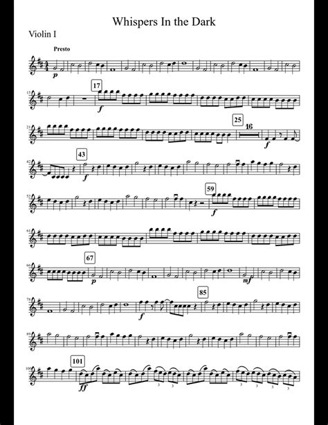 Whispers In The Dark-Skillet sheet music for Violin download free in PDF or MIDI