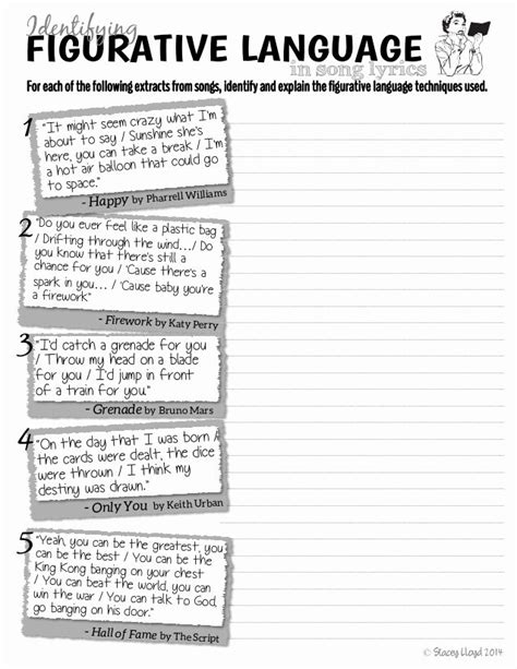 Free Printable Figurative Language Worksheets