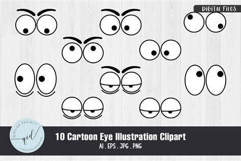 10 Cartoon Eyes Illustration Clipart Graphic By Qidsign Project