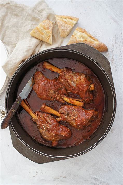 Red Wine and Garlic Slow-Cooked Lamb Shanks | Recipe | Lamb shank ...