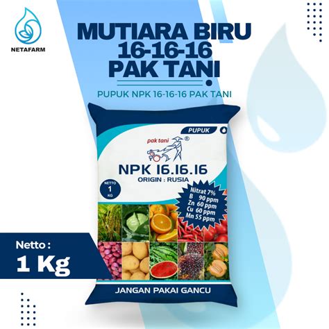 Jual Pupuk NPK PAK TANI Mutiara Biru 16 16 16 Penyubur Tanaman 1 KG