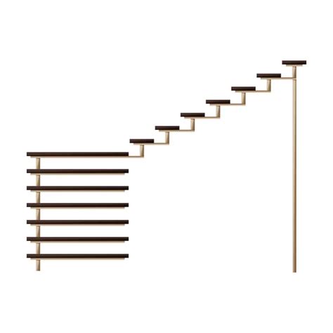 Wooden Staircase Vector Icon Cartoon Vector Icon Isolated On White