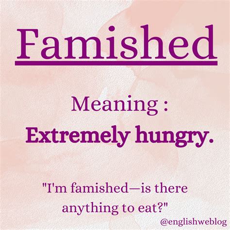 Famished New Vocabulary Words New Words With Meaning English