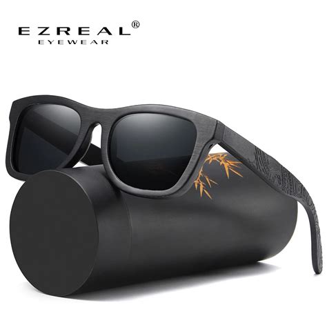 Ezreal Wood Sunglasses Men Brand Designer Polarized Driving Bamboo Sunglasses Wooden Glasses