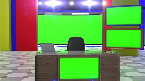 Greenscreenstudionewsdeskwithchairandlaptop Bymtctutorials