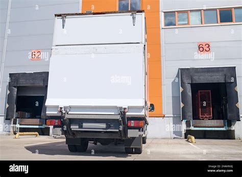 truck waiting  loading  warehouse stock photo alamy