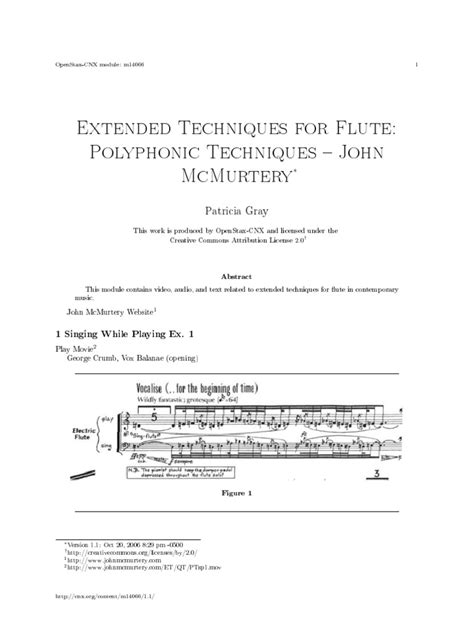 Extended Techniques For Flute Polyphonic Techniques | PDF | Singing ...