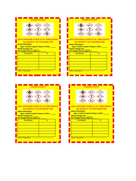 Disposal Labels For Small Bottles Pdf