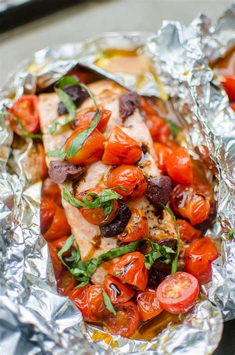 Grilled Salmon In Foil With Cherry Tomatoes Living Lou