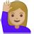 Woman Raising Hand Medium Light Skin Tone Icon Noto Emoji People