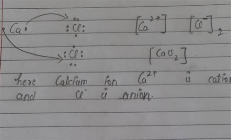 Show The Formation Of Cacl By The Transfer Of Electrons Identify