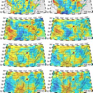 Map Views Of Vp Azimuthal Anisotropy Aan Tomography At Km