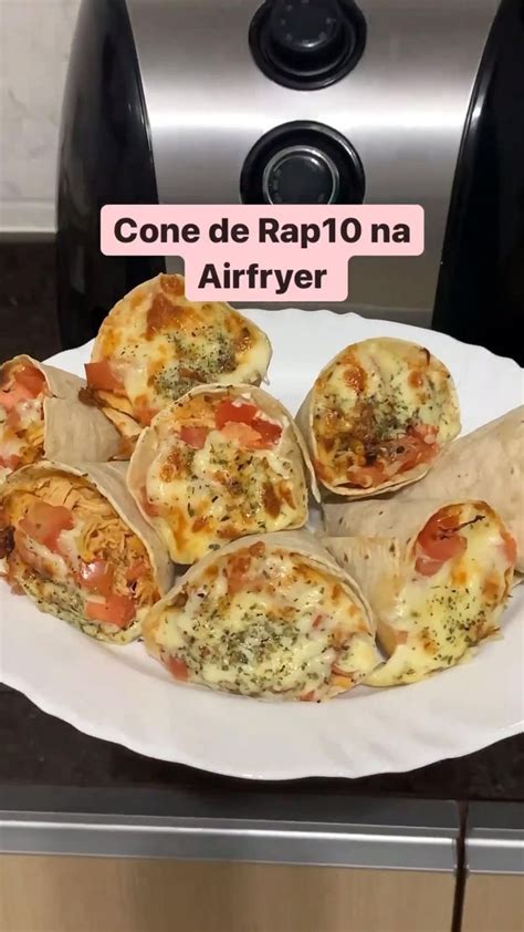 RECEITA FIT FÁCIL E SAUDÁVEL CONE DE RAP10 NA AIRFRYER Receitas