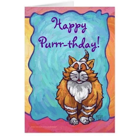 Ginger Cat Birthday Card | Zazzle