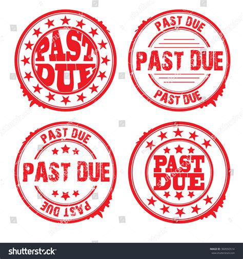 Set Four Rubber Stamp Text Past Vector De Stock Libre De Regalías