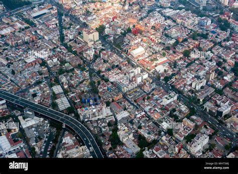 mexico city aerial view cityscape landscape from airplane Stock Photo ...