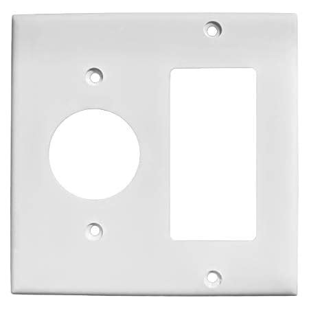 2 Gang Combo Lexan Plastic Wall Plate 1 Single Receptacle 1