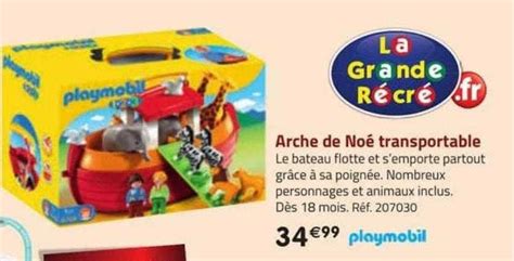 Promo Arche De Noé Transportable Playmobil chez La Grande Récré